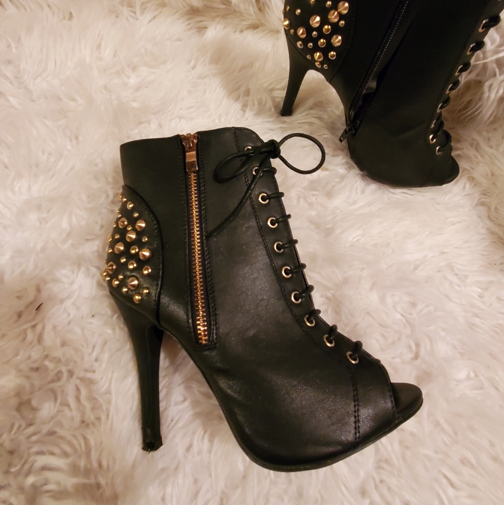 Womens ankle open toe booties - Picture 5 of 5